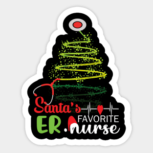 Santa's Favorite Er Nurse.. Er Nurse christmas gift Sticker